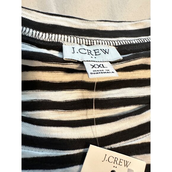 J. Crew Black and White Midi Dress Casual Short Sleeve - Picture 4 of 4